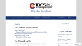 
                            5. Sign Up – IRES MLS: Come Home to Colorado