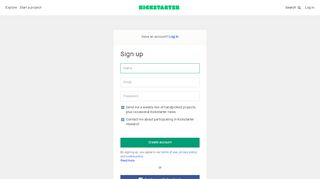 
                            1. Sign up — Kickstarter