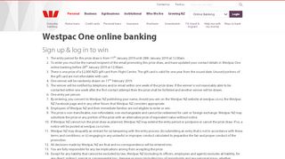 
                            5. Sign Up & log in to win » Westpac New Zealand