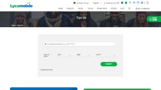 
                            6. Sign Up - Lycamobile