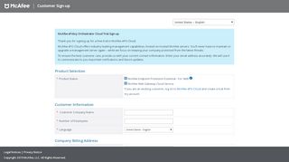 
                            3. Sign-up - McAfee