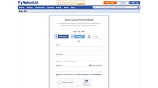 
                            4. Sign Up - MyAnimeList.net