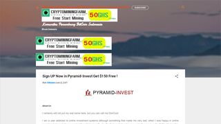 
                            1. Sign UP Now in Pyramid-Invest Get $150 Free