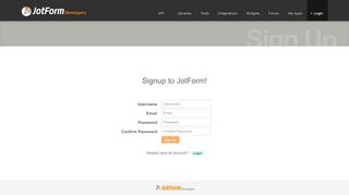 
                            6. Sign Up Page - developers.jotform.com