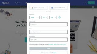 
                            3. Sign up | Quizlet