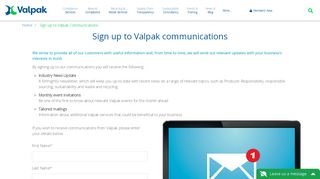 
                            1. Sign up to Valpak Communications