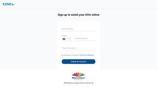 
                            8. Sign up to watch your DStv online