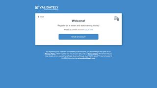 
                            2. Sign up - Validately Panel Dashboard
