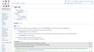 
                            5. sign up - Wiktionary