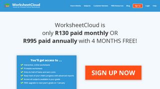 
                            8. Sign Up | WorksheetCloud