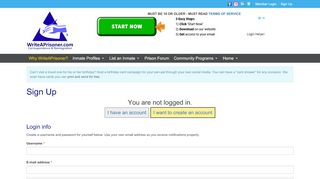 
                            2. Sign Up | Write a Prisoner