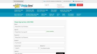 
                            2. Sign Up - www.cheapsms.com, bulk sms, bulk sms service ...