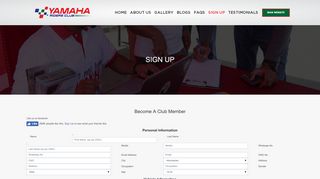
                            2. Sign Up | YAMAHA CLUB - yamaha-motor.com.pk