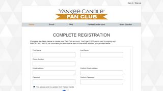 
                            5. Sign-Up - Yankee Candle Fan Club