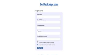
                            5. Sign Up - yesbackpage.de