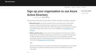 
                            6. Sign up your organization - Azure Active …