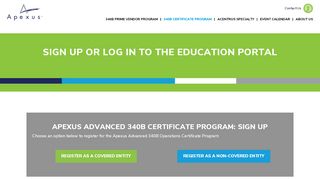 
                            2. Sign Up/Log In Advanced 340B Operations Certificate - Apexus