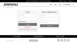 
                            8. Sign Up/Log In - Aeropostale