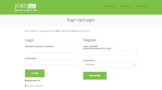 
                            9. Sign Up/Login - Jobs OnTheWight