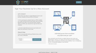 
                            9. Sign Your Business Up for a New Account - 123Pet Software