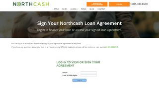 
                            2. Sign Your Northcash Loan Agreement - Northcash.com
