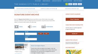 
                            8. Signature Event Archive | Kansas City Public Library