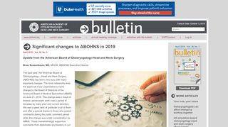 
                            5. Significant changes to ABOHNS in 2019 - AAO Bulletin