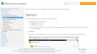 
                            8. Signing in | Alfresco Documentation