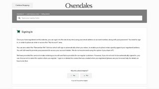 
                            1. Signing in – Oxendales IE