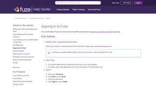 
                            4. Signing in to Fuze – Fuze Help Center