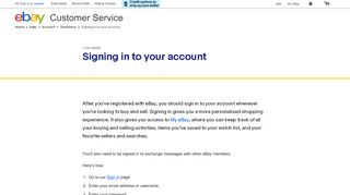 
                            2. Signing in to your account | eBay