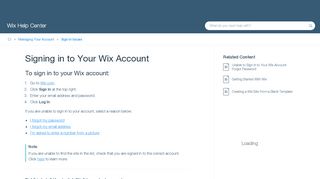 
                            2. Signing in to Your Wix Account | Help Center | Wix.com