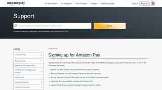 
                            4. Signing up for Amazon Pay