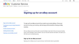 
                            2. Signing up for an eBay account | eBay