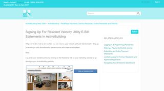 
                            3. Signing up for Resident Velocity Utility E-bill …