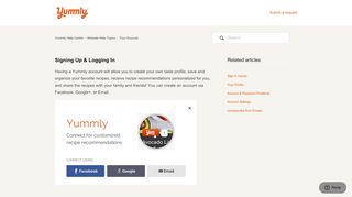 
                            3. Signing Up & Logging In – Yummly Help Center