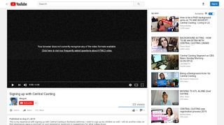 
                            4. Signing up with Central Casting - YouTube