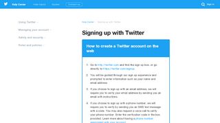 
                            5. Signing up with Twitter - help.twitter.com