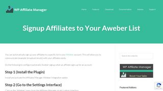 
                            5. Signup Affiliates to Your Aweber List - WP Affiliate …