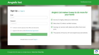 
                            2. Signup - Angie's List