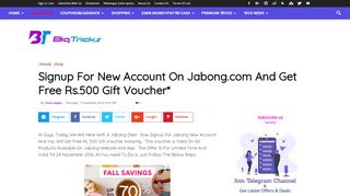 
                            7. Signup For New Account On Jabong.com And Get Free Rs.500 ...
