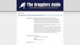 
                            2. Signup Form - The Grapplers Guide