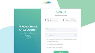 
                            2. Signup - log in to your Jimdo account