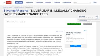 
                            3. Silverleaf Resorts - SILVERLEAF IS ILLEGALLY CHARGING ...