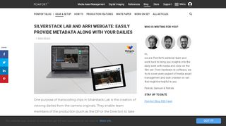 
                            2. Silverstack Lab and ARRI Webgate: Easily Provide Metadata ...