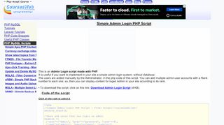 
                            2. Simple Admin Login PHP Script - CoursesWeb.net