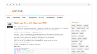 
                            6. Simple Ajax Login form with jQuery and PHP | Ondeweb