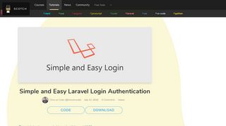 
                            9. Simple and Easy Laravel Login Authentication ? Scotch