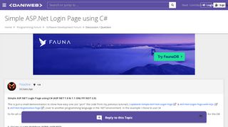 
                            9. Simple ASP.Net Login Page using C# | DaniWeb