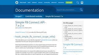 
                            2. Simple FB Connect API - 7.x-2.x | Drupal 7 guide on Drupal.org